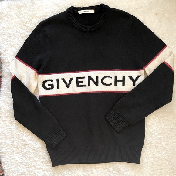 Givenchy Intarsia Sweater Logo Stripe 